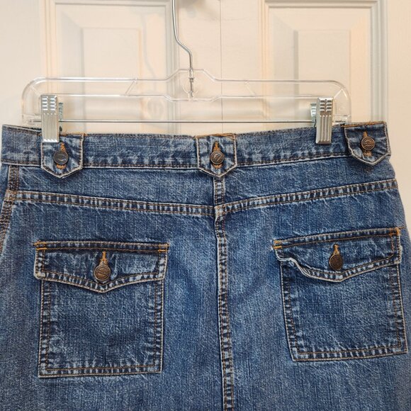 [10] Cherokee Denim Miniskirt size 10 six pockets 100% cotton jean skirt pockets - Picture 6 of 12